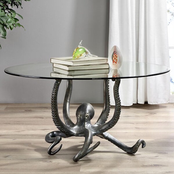 Fun Octopus Coffee Table Cocktail Sculptural tentacles Hold Glass Top